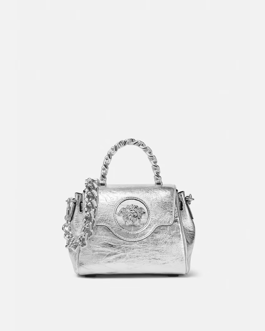 METALLIC LA MEDUSA SMALL HANDBAG